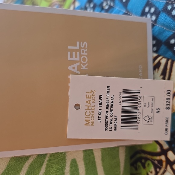 Michael Kors Green Zebra Print Mole Hair  Wallet - Picture 2 of 9